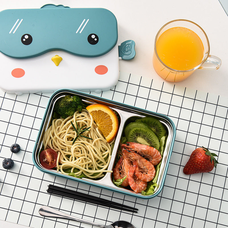 Cartoon cute microwaveable stainless steel lunch box with compartments for insulation and portable lunch box - V.I.P Digital Presence