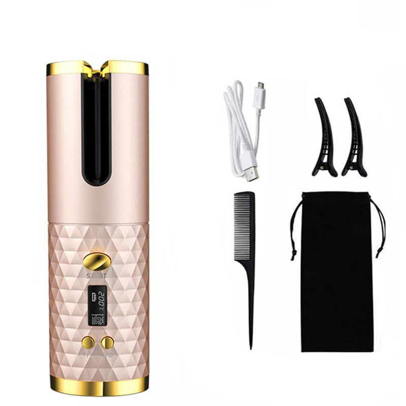 New Portable USB Charging Models Automatic Curling Iron Intelligent LCD Home Mini Lazy Hair Curler - V.I.P Digital Presence