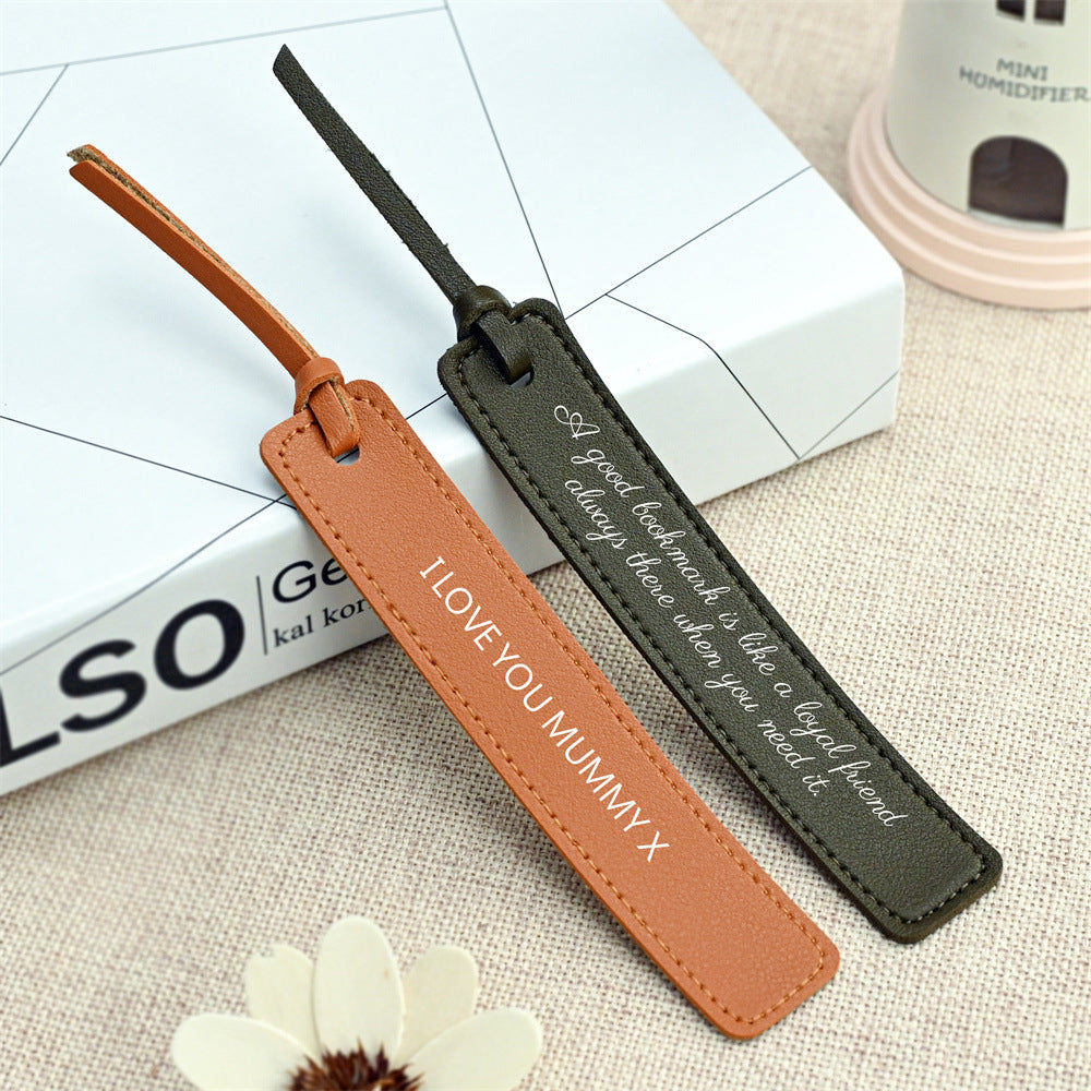 Creative leather gift bookmark personalized leather reading book pagination clip student book marker holder - V.I.P Digital Presence