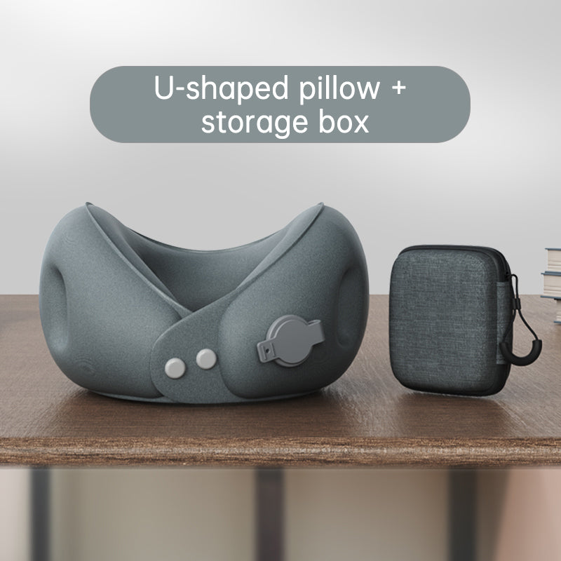 Inflatable U-shaped pillow portable neck pillow neck pillow can be stored airplane travel sleeping U-shaped pillow neck support neck cover - V.I.P Digital Presence