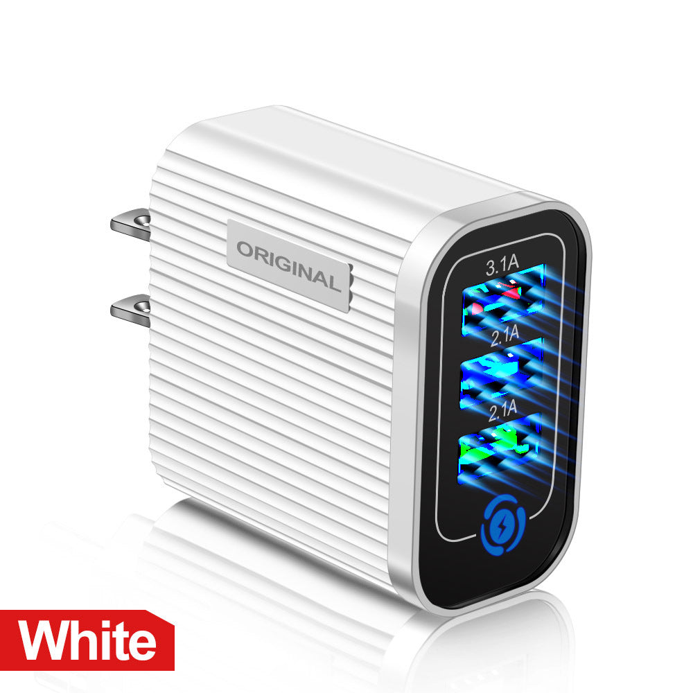 3USB-2.1A Multi Port Mobile Phone Charger Smart Travel Charging Head - V.I.P Digital Presence