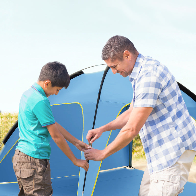 Quick-open beach tent, sun shelter, light shade for outdoor camping, 3-vented, spacious design - V.I.P Digital Presence