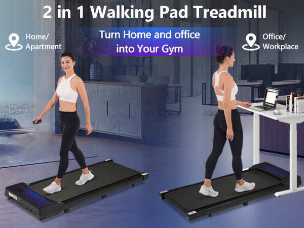 New 8.10 Walking Pad Under Home Desktop Treadmill -2.5HP Walking Treadmill 0.6-4MPH 300LBS Capacity Remote Control Battery - V.I.P Digital Presence