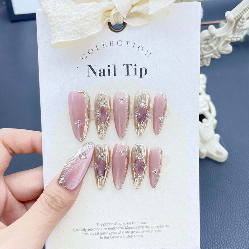 Manicure Autumn and Winter Crystal Cat's Eye Long Pointed Removable Manicure - V.I.P Digital Presence