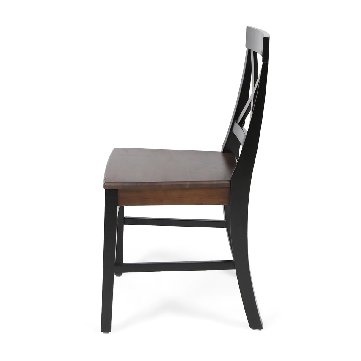 Roshan Farmhouse Acacia Wood Dining Chairs, Black / Walnut (Set of 2) - V.I.P Digital Presence