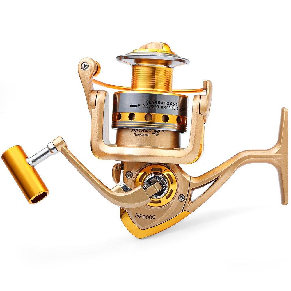 YUMOSHI HF 1000 - 7000 Fishing Reel Metal Spool Spinning Fishing Reels Folding Arm 10-Ball Bearing 5.5 : 1 Fly