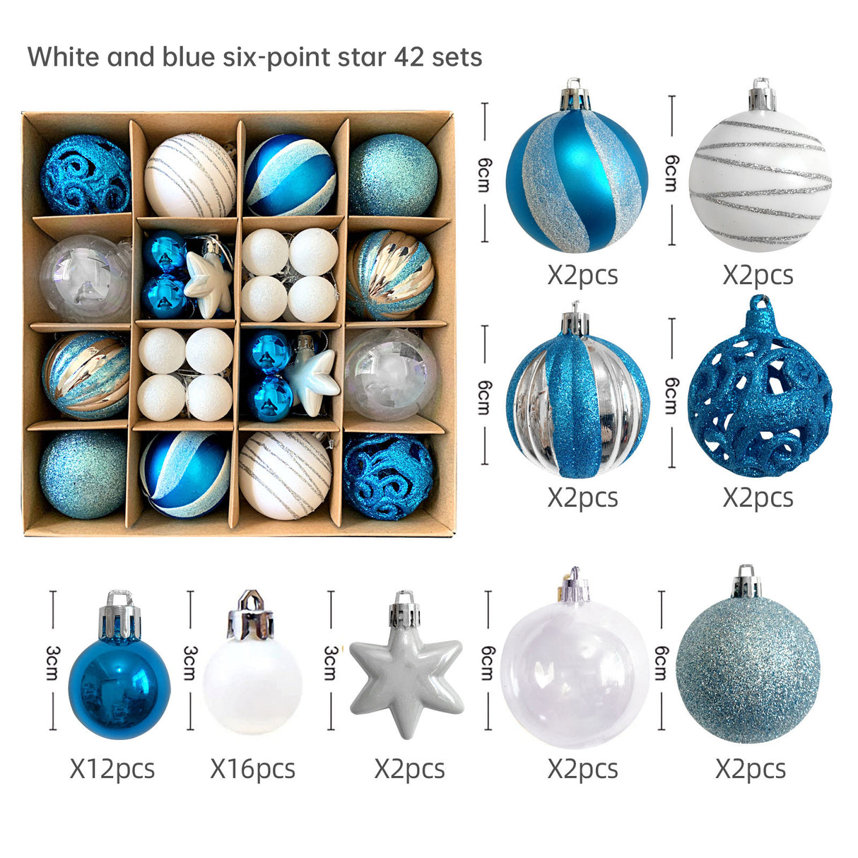 Christmas decoration 6cm electroplated ball plastic ball special-shaped painted Christmas ball gift Christmas tree pendant - V.I.P Digital Presence