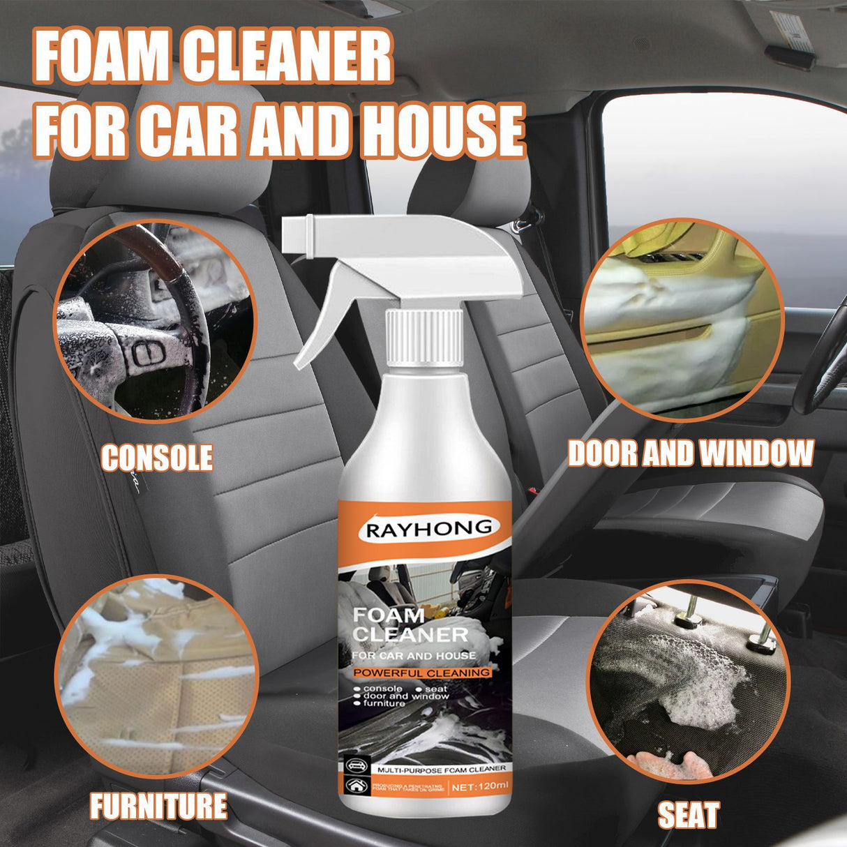 Multi-Purpose Foam Cleaner For Cars, Interior Steering Wheel Plastic Fabric Seat Stain Cleaner - V.I.P Digital Presence