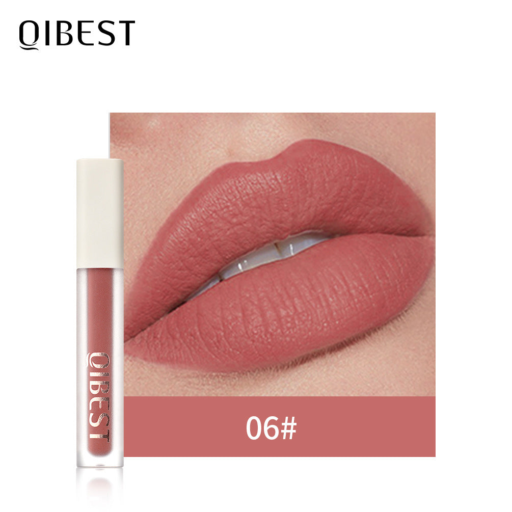 QIBEST Silky Lip Glaze Non-Stick Cup Does Not Fade Lip Gloss Makeup Color Liquid Lipstick Matte Moisturizing Lip Gloss - V.I.P Digital Presence