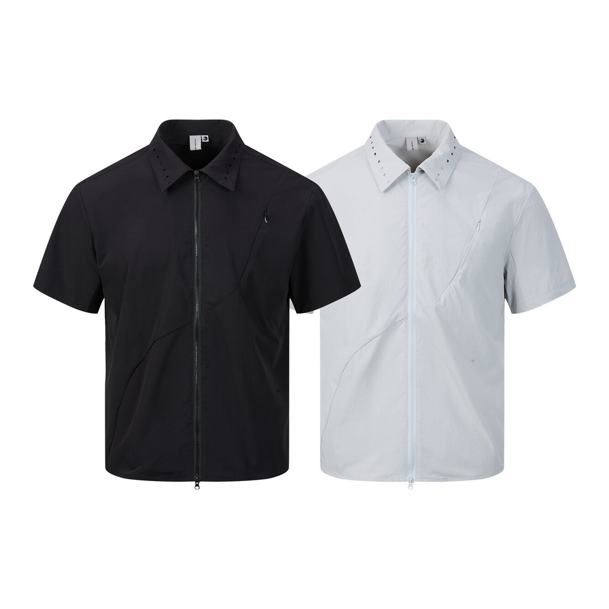 Zipper short sleeved shirt men's loose solid color shirt - V.I.P Digital Presence