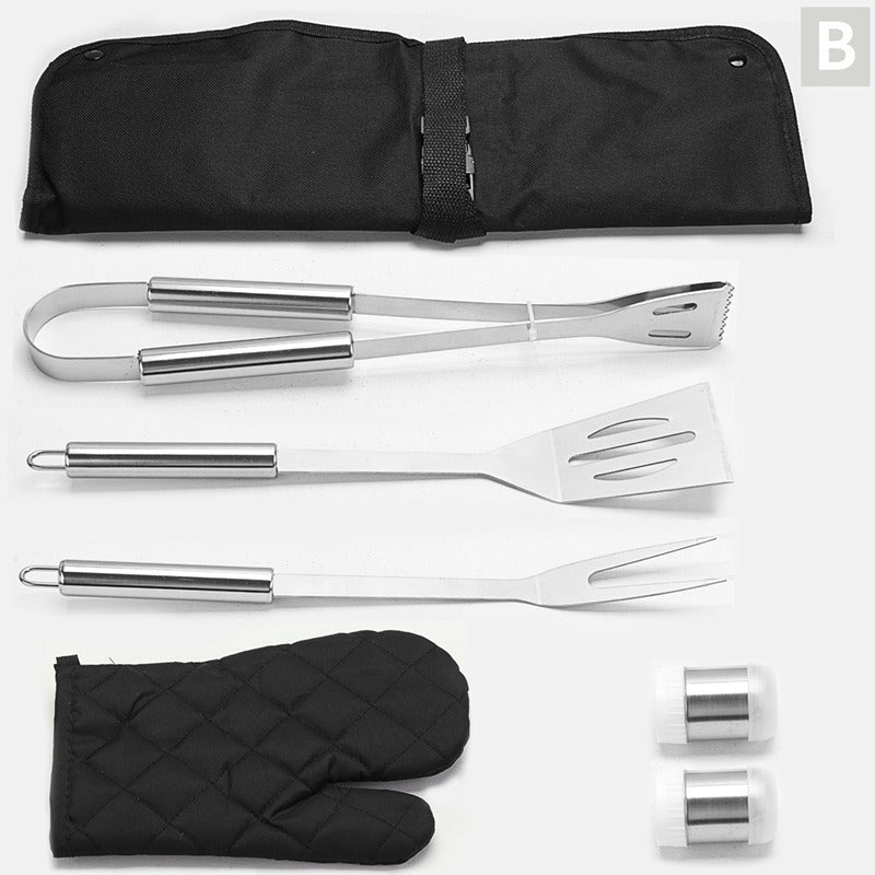 Stainless Steel Grill Apron Multifunctional Grill 6 Piece Set Outdoor Tool Combination - V.I.P Digital Presence