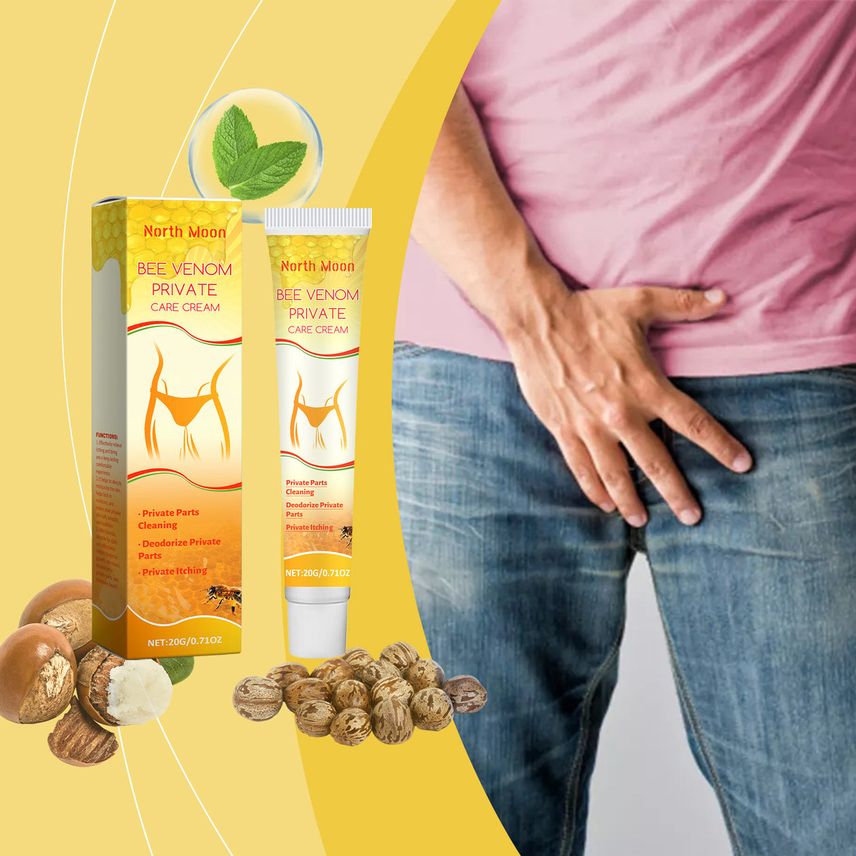 Men's Body Care Cream Men's Daily Body Care Cleansing Deodorant Treatment Cream