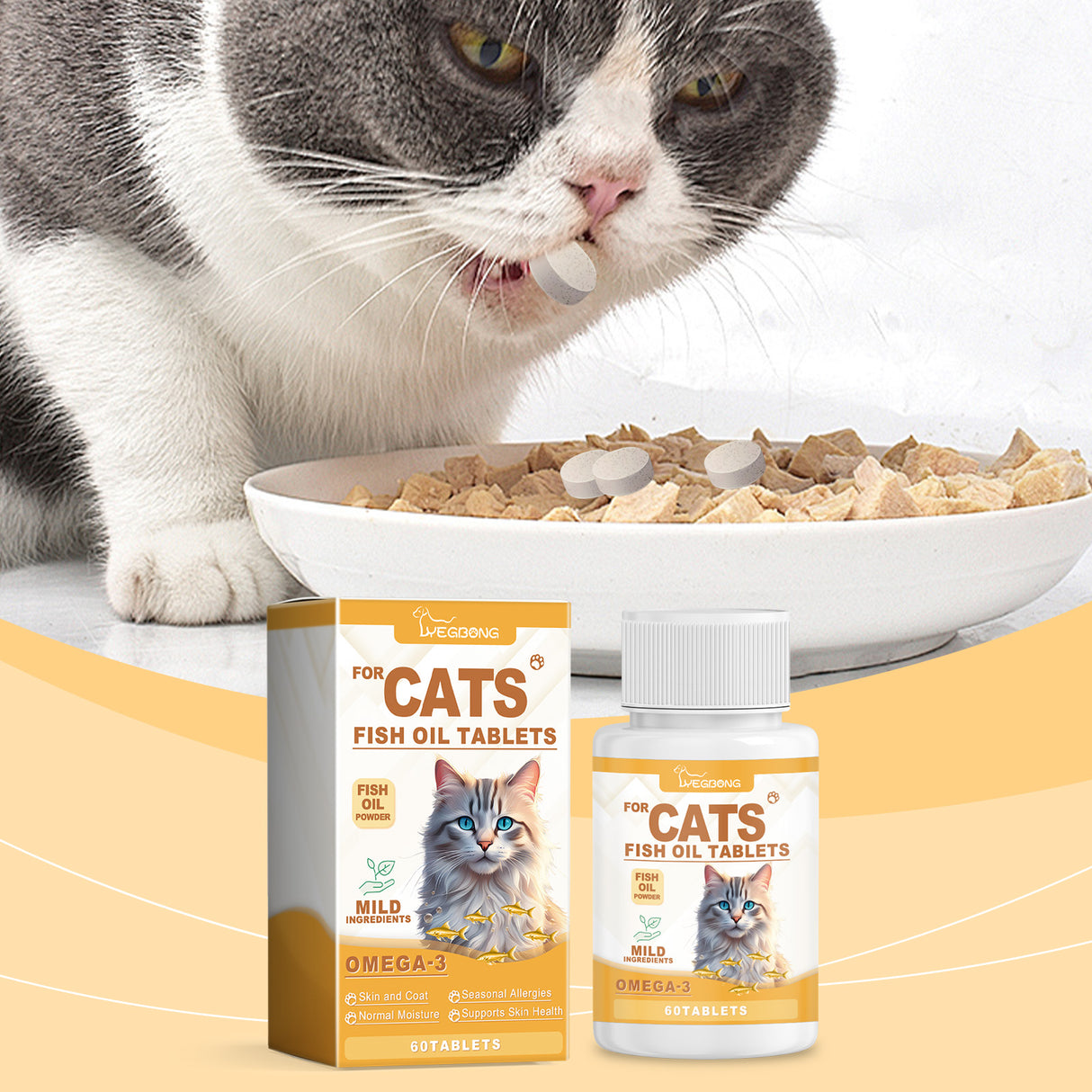 Cat Care With Multi-Dimensional Fish Oil Tablets Cat Care Vitamin Moisturizing Skin Fish Oil Care Tablets - V.I.P Digital Presence
