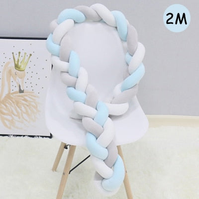 1Pcs 1M/2M/3M Baby Handmade Nodic Knot Newborn Bed Bumper Long Knotted Braid Pillow Baby Bed Bumper Knot Crib Infant Room Decor - V.I.P Digital Presence