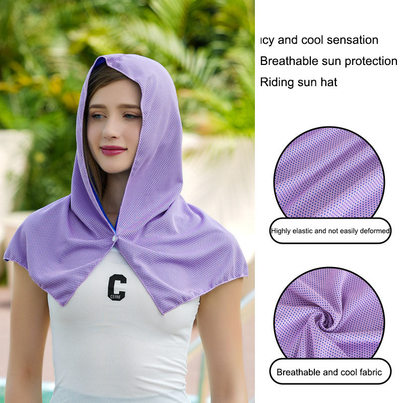 Multi functional cold and sun protection shawl, headscarf, towel, quick drying - V.I.P Digital Presence