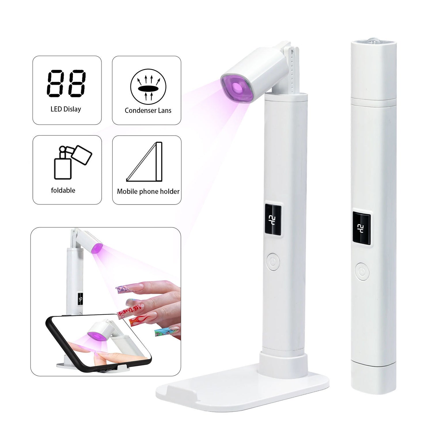 Mini UV Nail Lamp Dryer Machine Portable USB Rechargeable LED Nail Quick Drying Light Handheld Manicure Lamp For Gel Varnish - V.I.P Digital Presence
