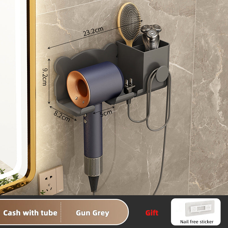 Hair Dryer Rack Bathroom Comb Shaver Face Washing Milk Wall Hanging Storage Rack - V.I.P Digital Presence