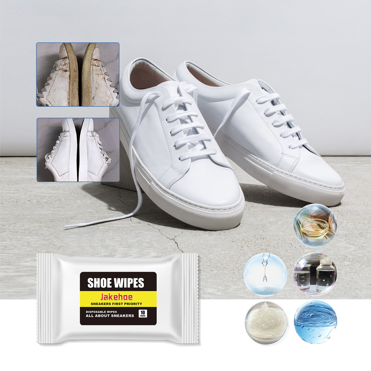 Sneakers Wipes, Small White Shoes Sneakers Oxidizing Clean Decontamination White Portable Shoe Wipes - V.I.P Digital Presence