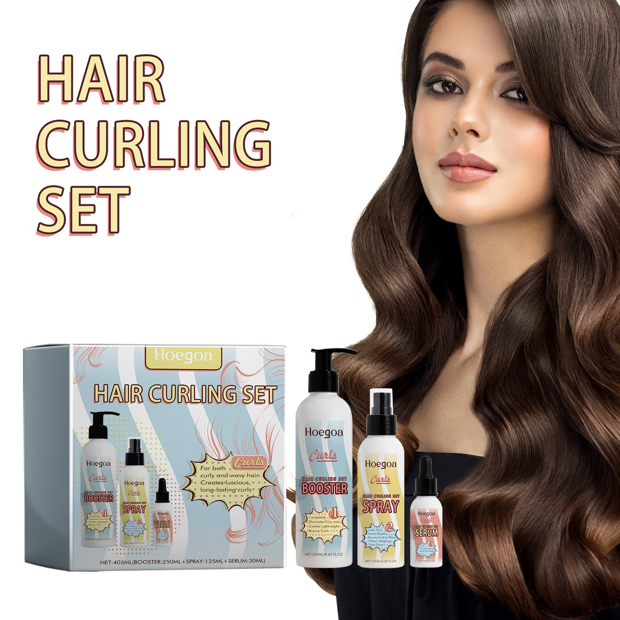 Hair Curling Set, Moisturizing Curly Hair Styling Curly Styling Moisturizing Leave-In Hair Care - V.I.P Digital Presence