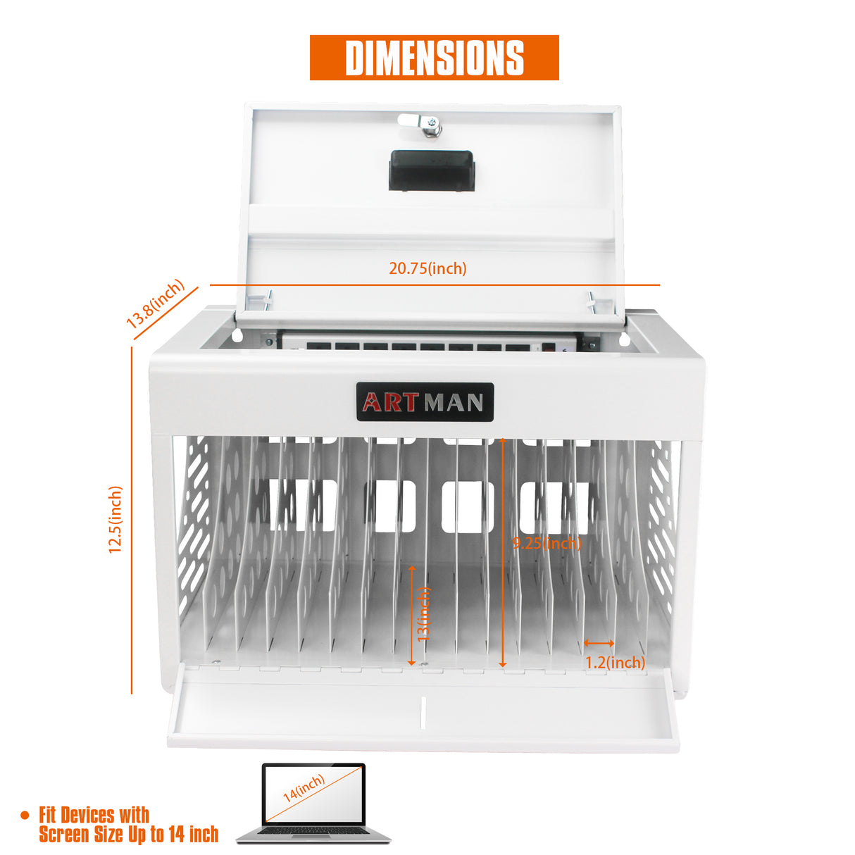 16 Bay Charging Cabinet for Laptop Chromebook Locking Charging Station-WHITE - V.I.P Digital Presence