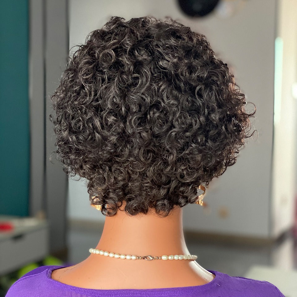 Curly Pixie Cut Lace Wig Human Hair - V.I.P Digital Presence