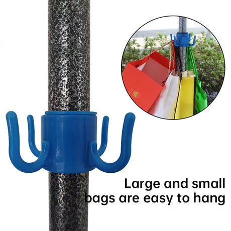Portable Beach Umbrella Hook: 4-prong, universal for hats, bags, clothes; fits camping/beach umbrellas. - V.I.P Digital Presence