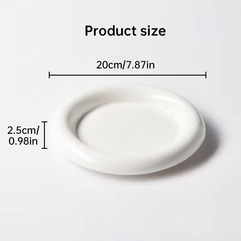 Ins - style Round Ceramic Food Plates. Thick - edged, creative Nordic tableware. Ideal for dessert, steak, pasta. - V.I.P Digital Presence