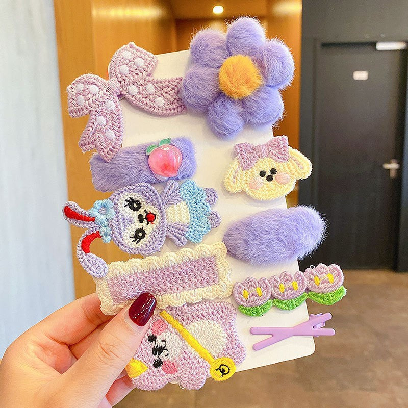 Milk Coffee Color Children's Plush Hairpin Net Red Bangs Side Hair Clip Autumn And Winter Lovely Japanese Clip - V.I.P Digital Presence