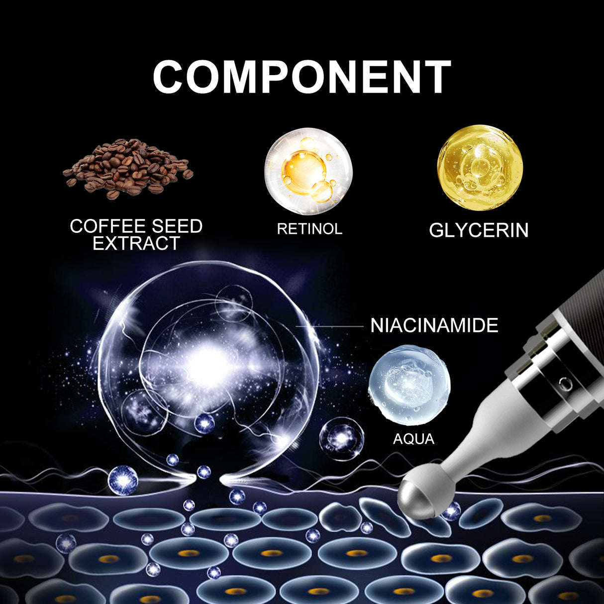 Eye Roller Eye Cream Ball Massage To Reduce Fine Lines, Bags, Puffiness And Dark Circles Around The Eyes