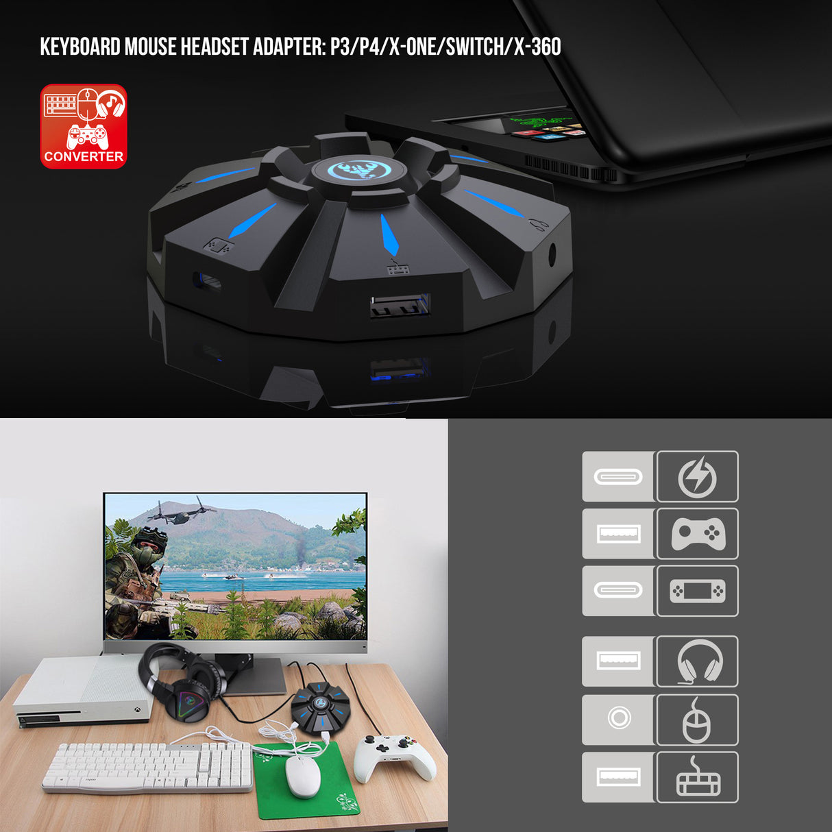 P9 keyboard mouse converter set supports various gaming devices and gamepads in the market - V.I.P Digital Presence