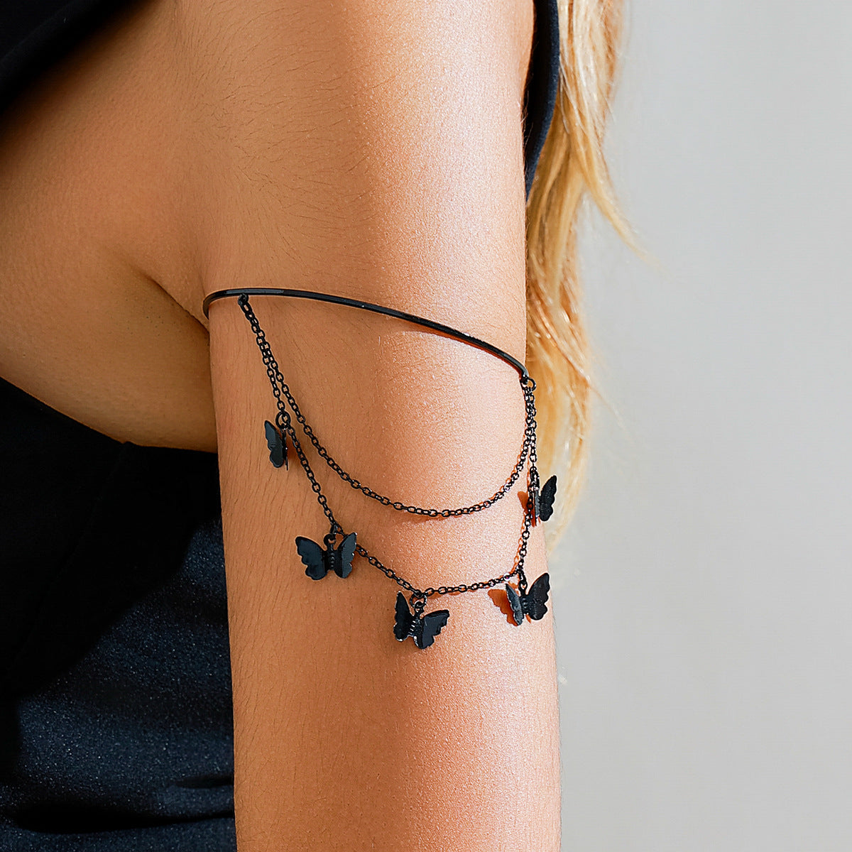 Sweet and Cool Gothic Cross Crystal Chain Multi layer Open Arm Bracelet Hand Ornament Leg Chain - V.I.P Digital Presence