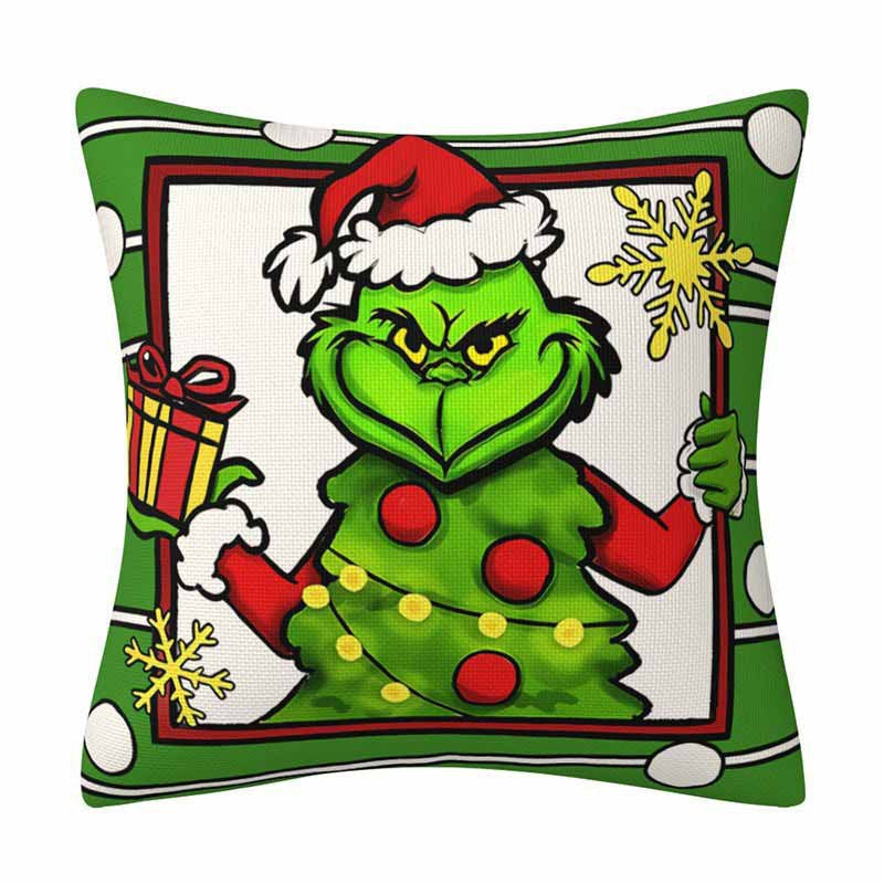 Grinch Christmas Pillow Cover Amazon Home Christmas Decoration Cushion Sofa Pillowcase Combination - V.I.P Digital Presence