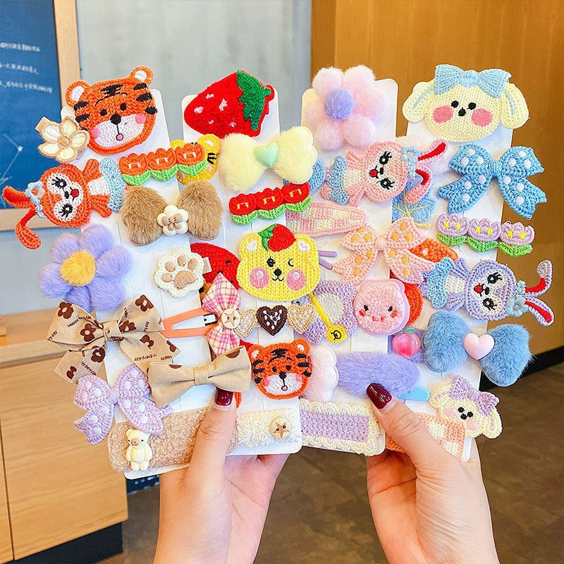 Milk Coffee Color Children's Plush Hairpin Net Red Bangs Side Hair Clip Autumn And Winter Lovely Japanese Clip - V.I.P Digital Presence