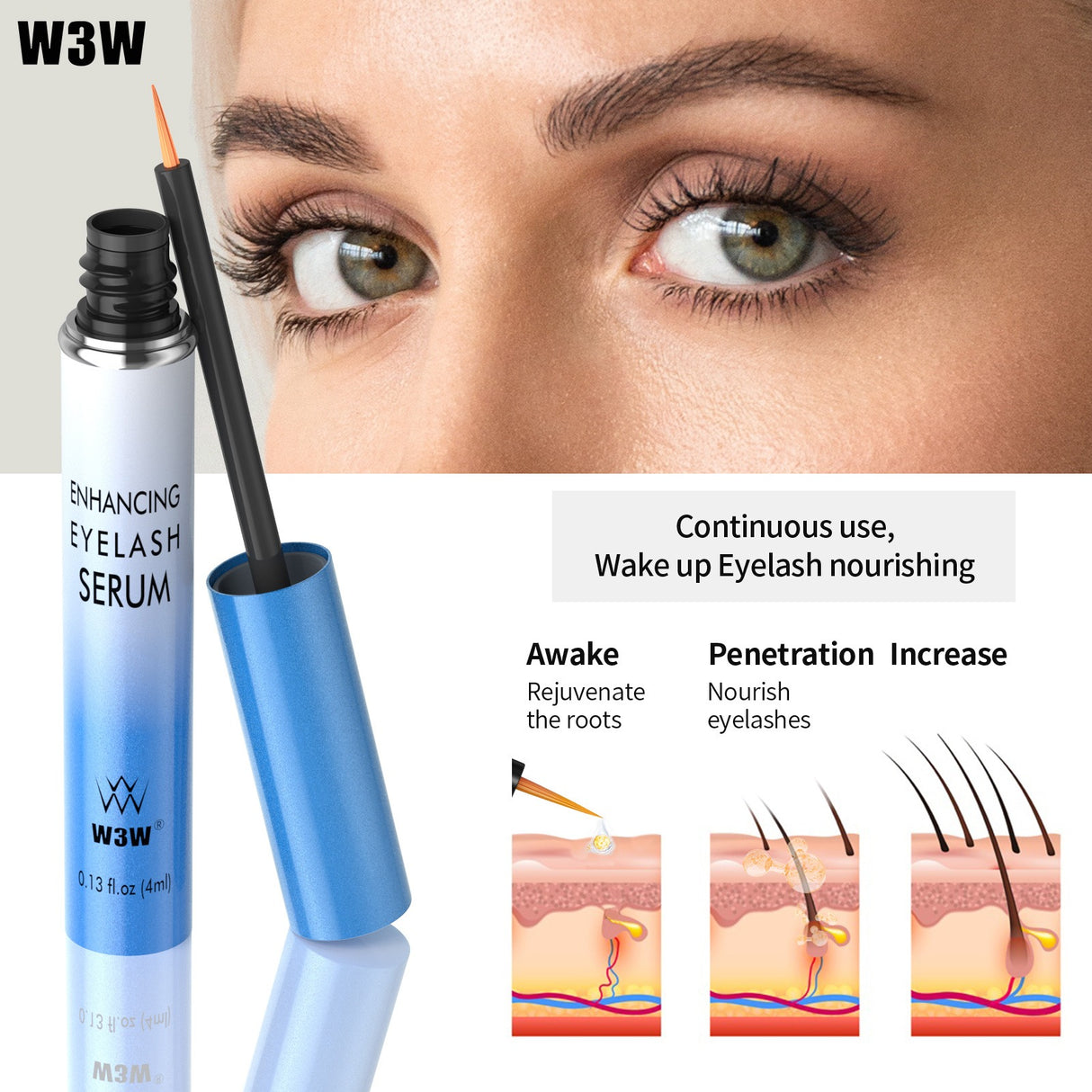 W3W Eyelash serum black thick Eyelash serum long curling - V.I.P Digital Presence