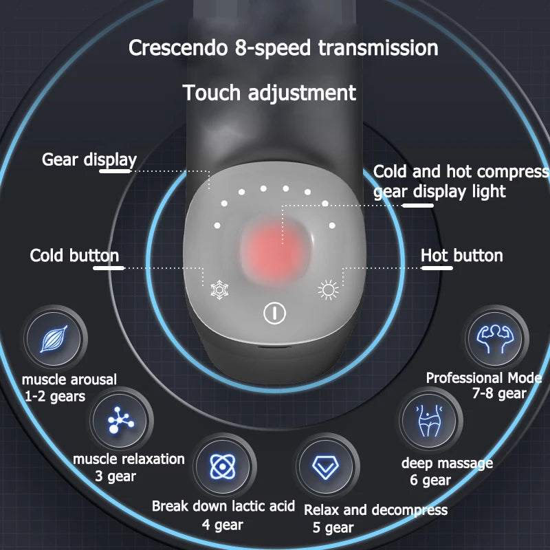 Smart Fascia Gun Massager Electric Booster Massage Gun for Body Massage Relaxation Cold Hot Compress Fitness Muscle Pain Relie - V.I.P Digital Presence