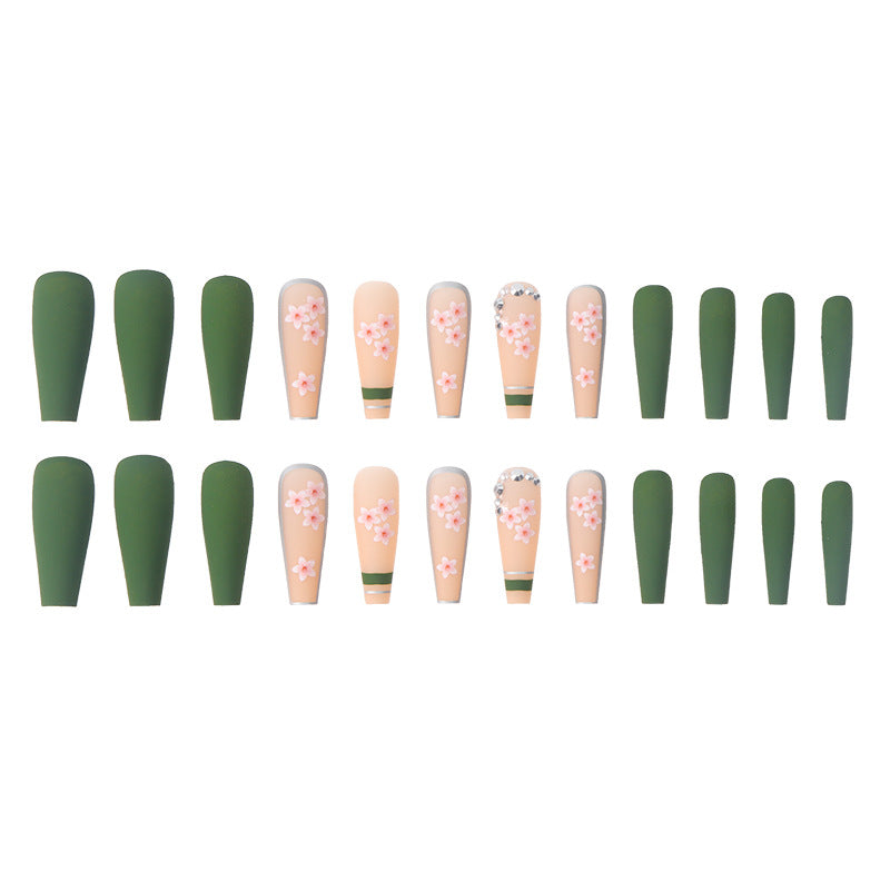 New Wear Nail Spring Flowers Bloom Drill Nail Ins Style Long Ballet Nail - V.I.P Digital Presence