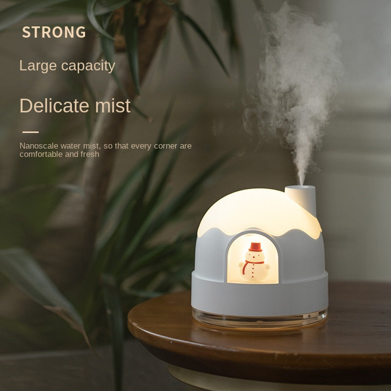 Christmas gifts Christmas gifts Snowy house night light humidifier spray water replenishing air mute humidifier - V.I.P Digital Presence