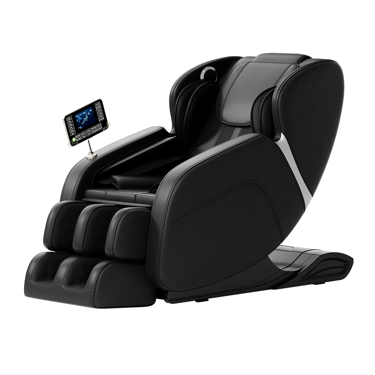 Full body deep tissue massage chair, foot massage, 8 fixed massage rollers, touch screen suitable for 5.1-5.75 feet high (black) - V.I.P Digital Presence