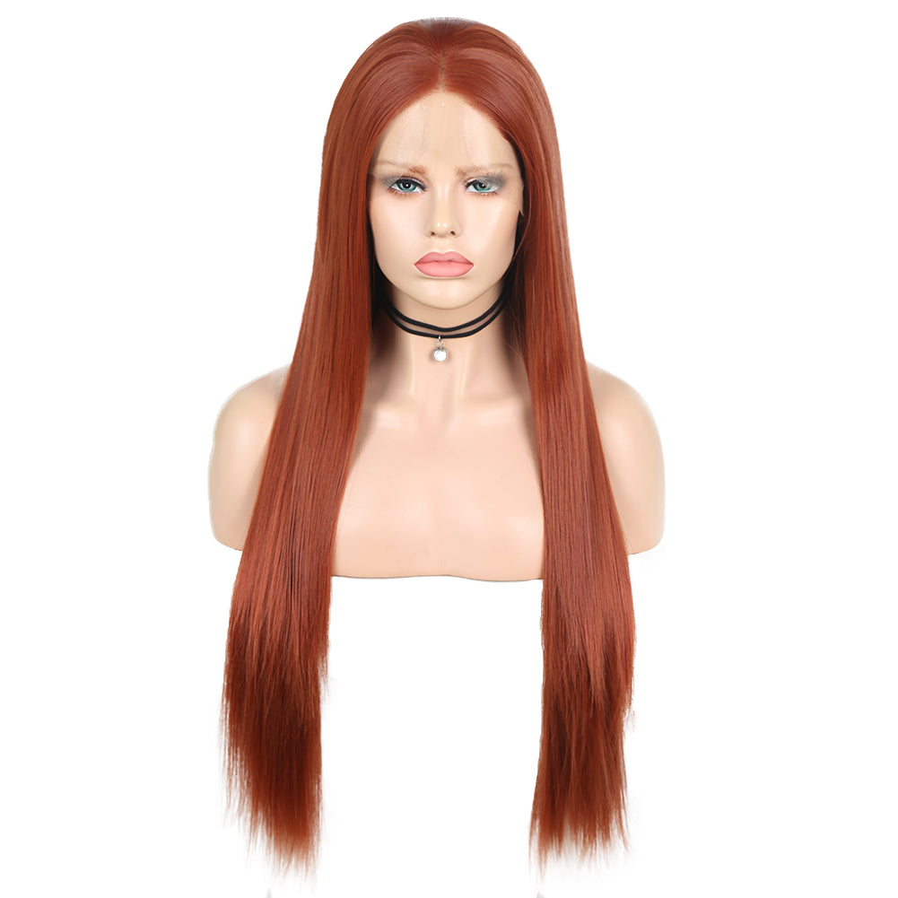 Hand Groove 13*2. 350# Chemical Fiber Front Lace Wig Headgear Long Straight Hair Natural Hairline Wig - V.I.P Digital Presence