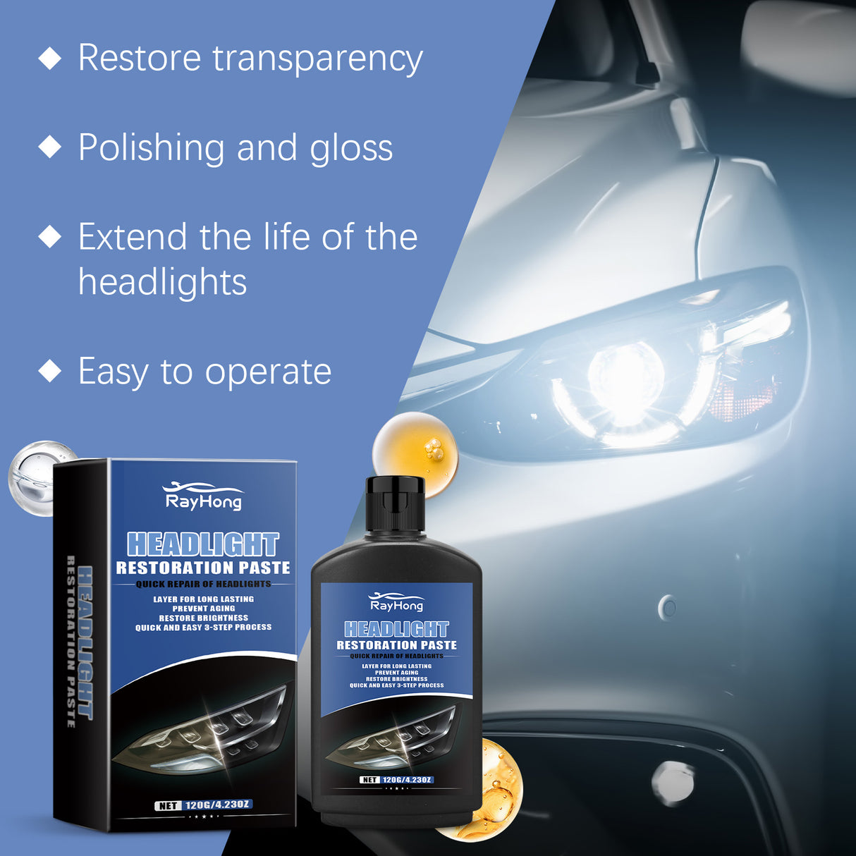 Car Headlight Care Cream Dust Brightening Clean Yellow Polishing Refurbished Car Headlight Care - V.I.P Digital Presence