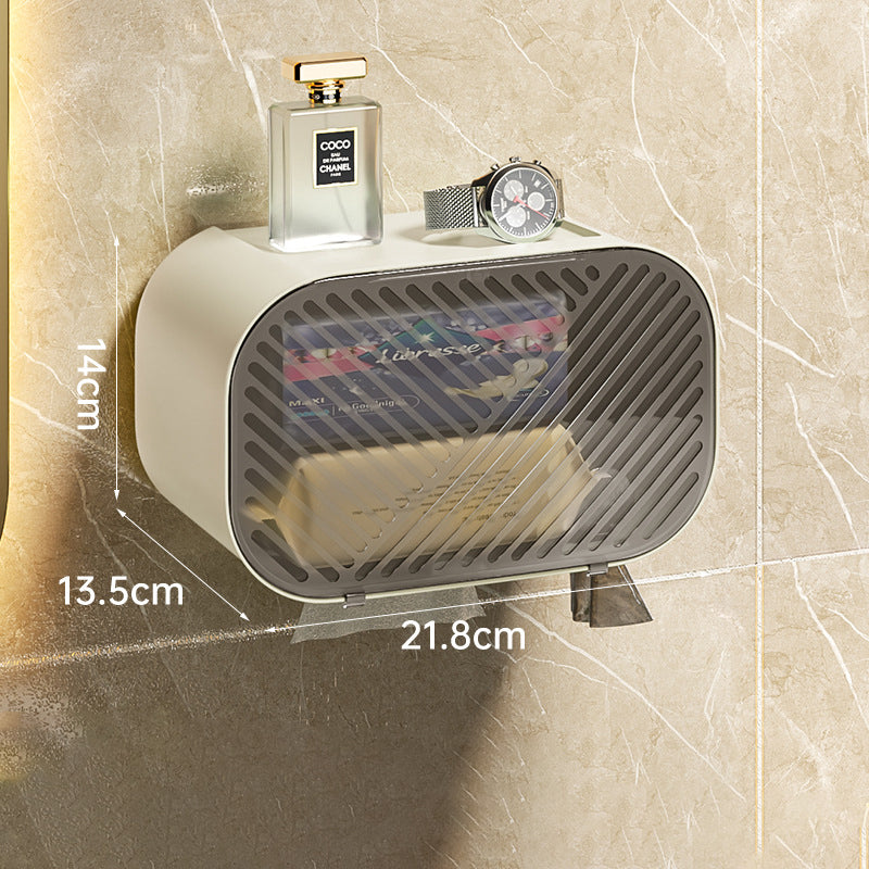 No punching wall-mounted tissue box toilet rolls paper torage box - V.I.P Digital Presence