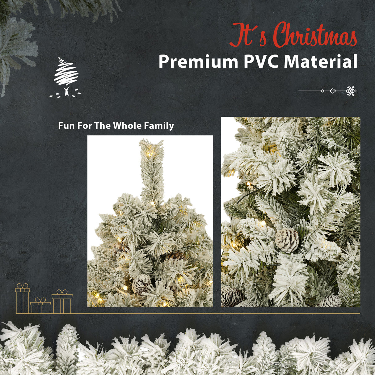A set of 4 artificial Christmas trees, including flower garlands, flower garlands, and 2 entrance trees, with LED lights - V.I.P Digital Presence