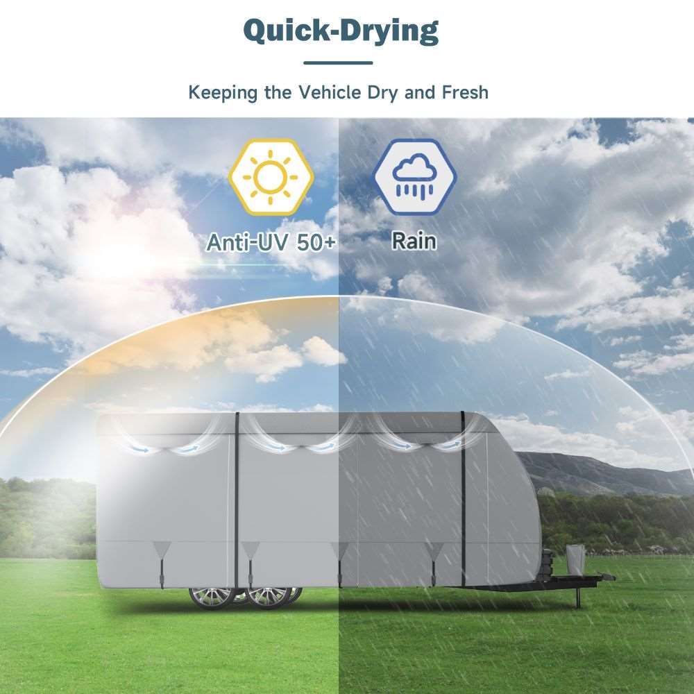 Umbrauto RV Cover,7 Layers Travel Trailer Cover, Waterproof Camper Cover,Grey - V.I.P Digital Presence