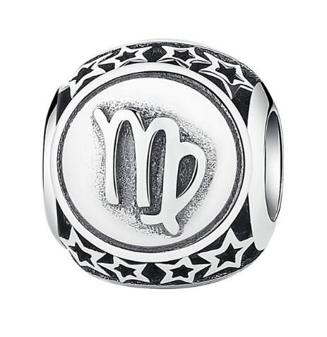 BAMOER 925 Sterling Silver Aquarius Star Sign Zodiac Beads Charms fit Bracelets PSC048 - V.I.P Digital Presence