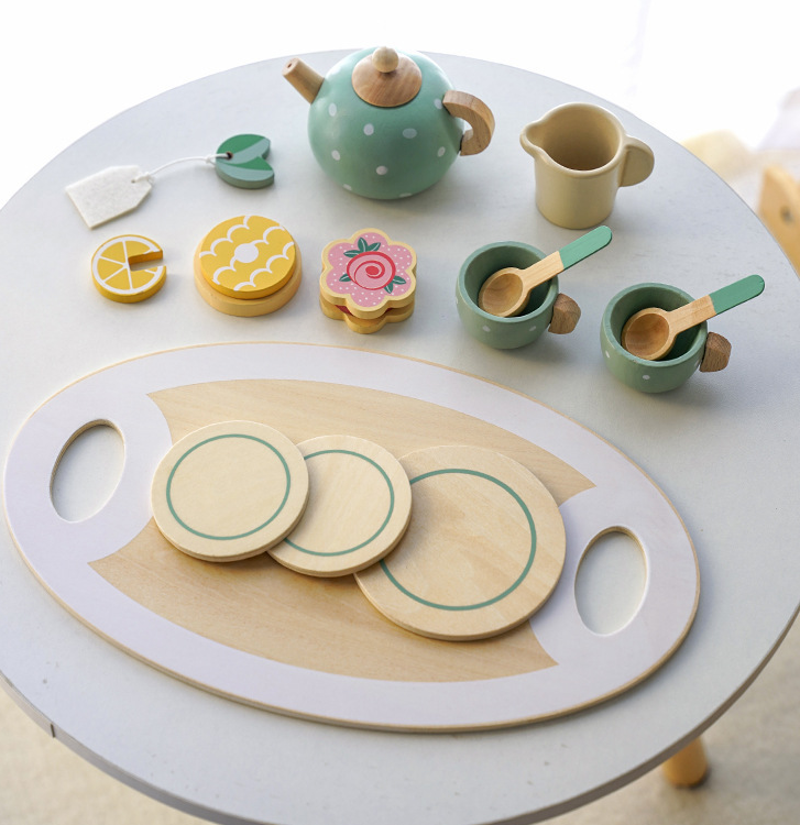 Children's Home Afternoon Tea Desserts Cake Sales Teapot Cups Tea Set Wooden Christmas Toys Gifts - V.I.P Digital Presence