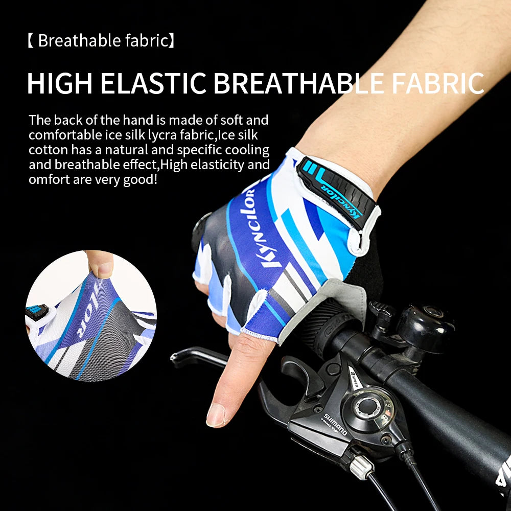 Outdoor cycling half finger gloves men's and women's sports fitness breathable Lycra short finger cycling gloves