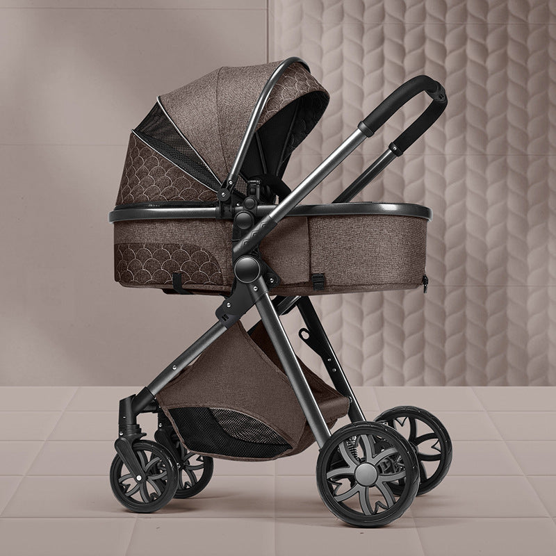High landscape baby stroller that can sit or lie down lightweight folding two-way shock-absorbing newborn baby stroller - V.I.P Digital Presence