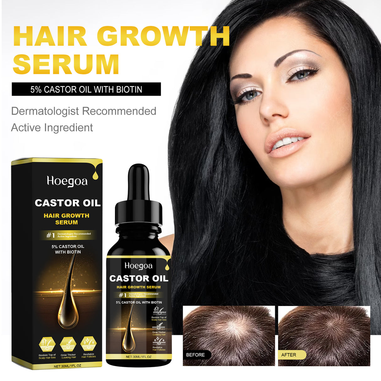 HOEGOA Hair Growth Serum, Dense Hair Repair Dry And Irritated Hair Moisturizing Hair Dense Hair Care Essential Oil - V.I.P Digital Presence
