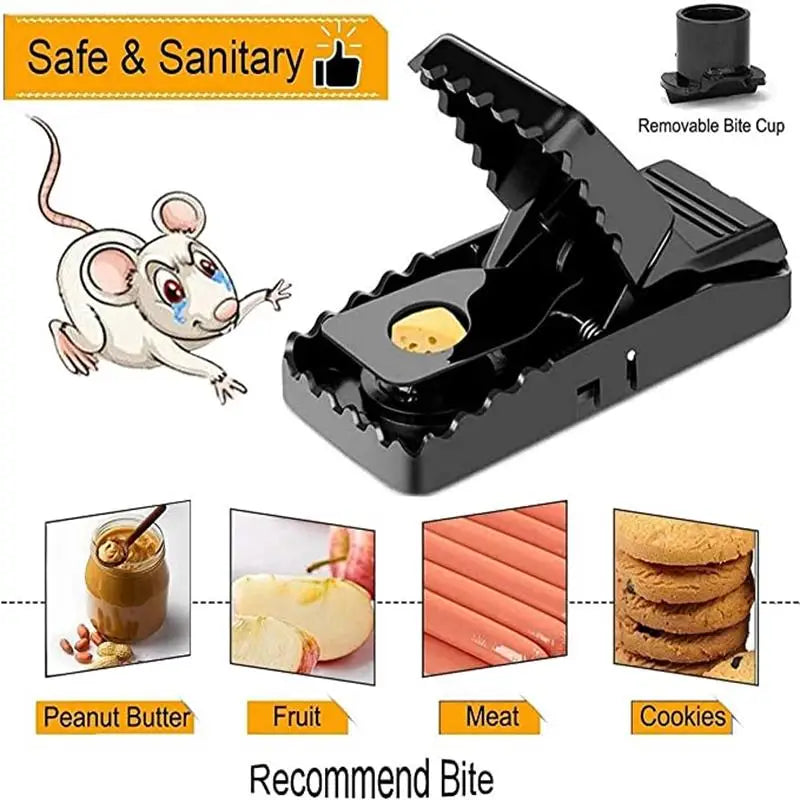 Black Reusable Plastic Mouse Trap Traps Rodent Catcher Home Mousetrap Killer Mouse Snap Traps Rodent Catcher