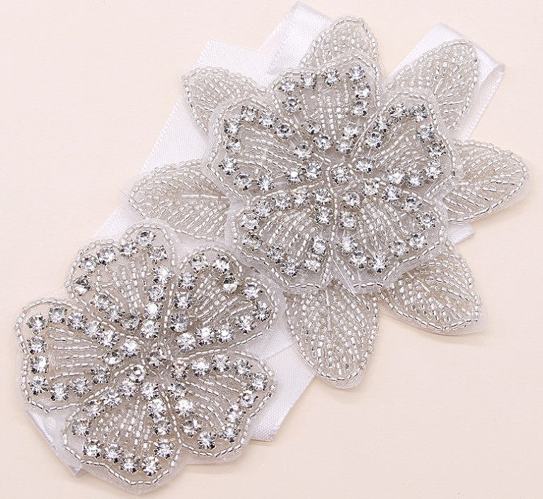 Sweet princess bridal headgear handmade crystal inlaid rhinestone flower cloth headband hair ornament - V.I.P Digital Presence